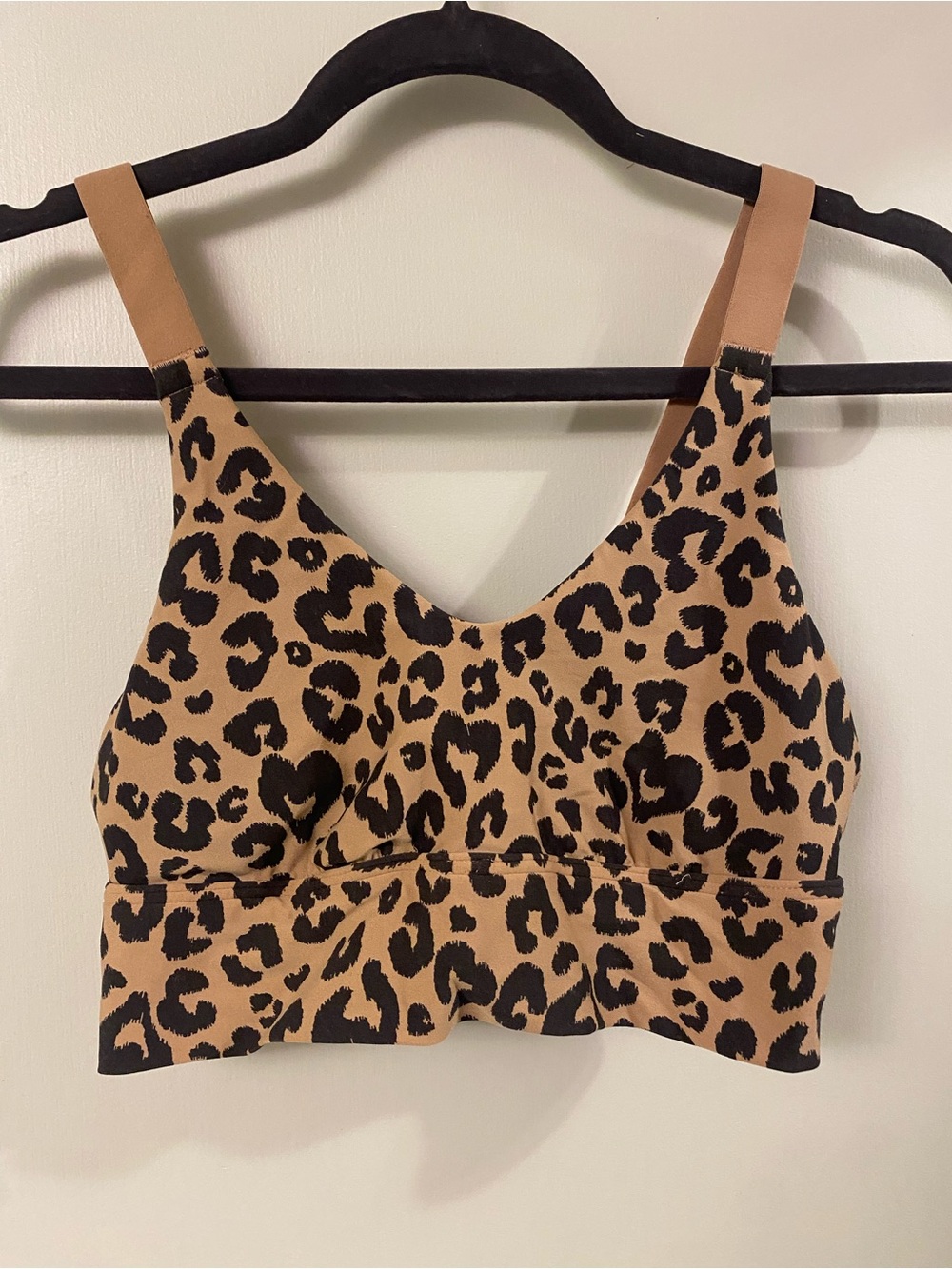 Aerie Offline Bralette Stretch Longline Medium Supports Leopard Medium